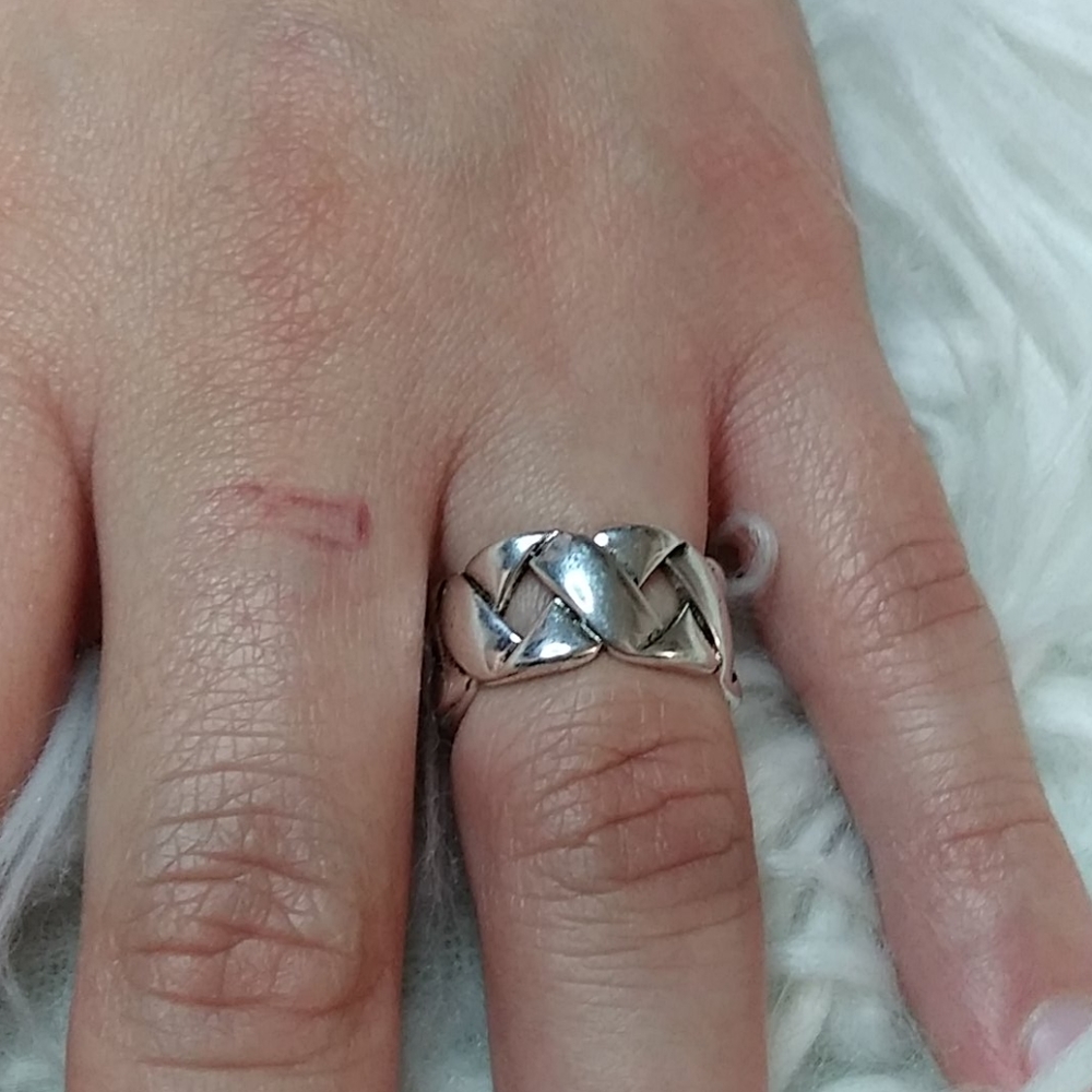 Beautiful Silver Braided Ring - image 3